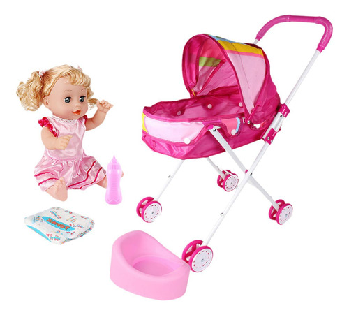 Cochecito De Muñeca Y Biberón Para Cama De Pañales, 5