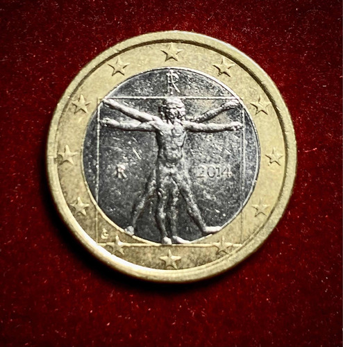 Moneda 1 Euro Italia 2014 Km 250 Bimetalica Da Vinci