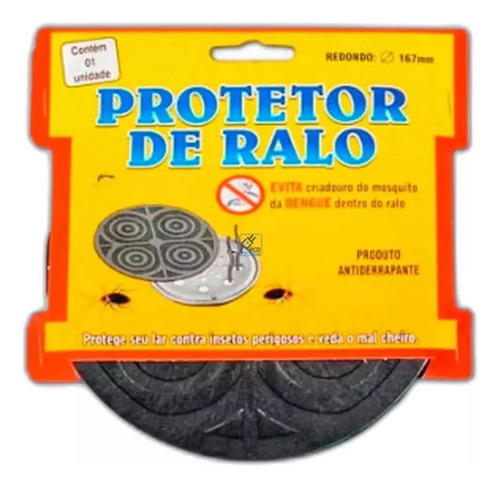 Protetor Tampa De Ralo Redonda Evita Entrada De Insetos Mau Cheiro Odor 16,5cm