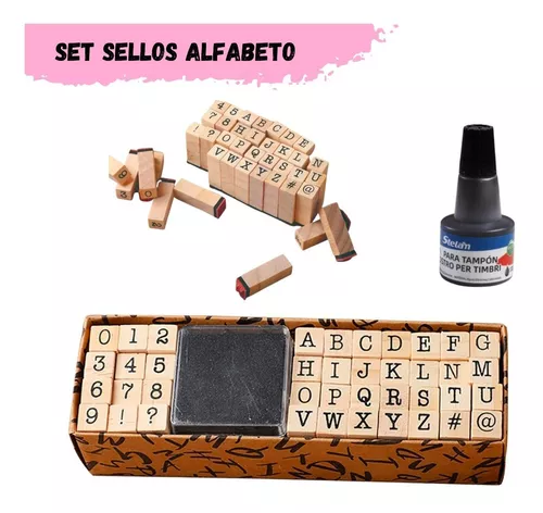 Set Sellos Abecedario Abc + Tinta