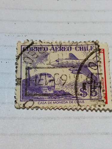 Estampilla De Chile. -5169- $5 (7) (Usado)