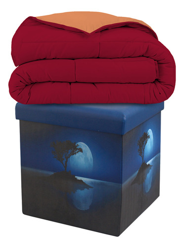 Acolchado Super King Size Edredon Bordo Reversible Oferta