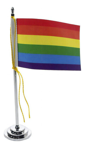 Bandeira De Mesa Glbt Orgulho Gay 15 Cm