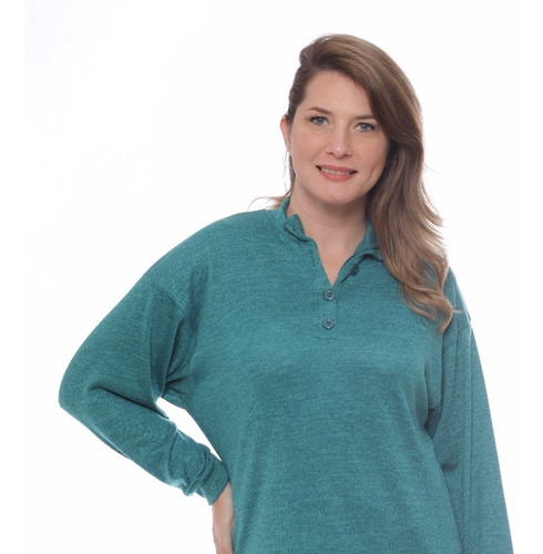 Sweater Dama Talles Grandes De Lanilla Con Cuello - Mujer