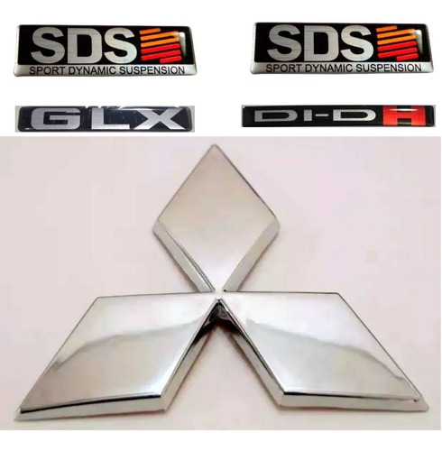 Kit Emblema L200 Triton Sds Glx Didh + Logo Traseiro