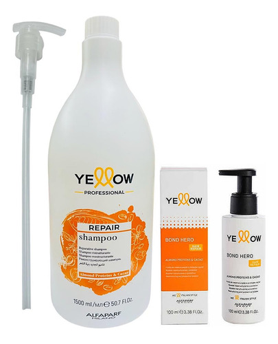 Yellow Repair Shampoo 1500ml Y Tratamiento Bond Hero 