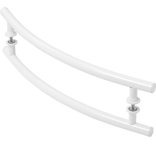 Puxador De Porta Tubular Curvo Lateral Branco 80cm