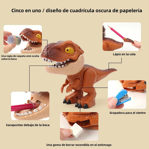 Juego De Bolígrafos De Papel 5 En 1 Con Forma De Dinosaurio