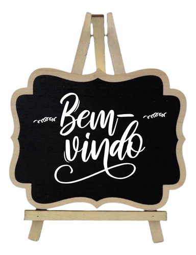 2 Lousa Quadro Decorativo Com Tripé Para Recados 35x30cm