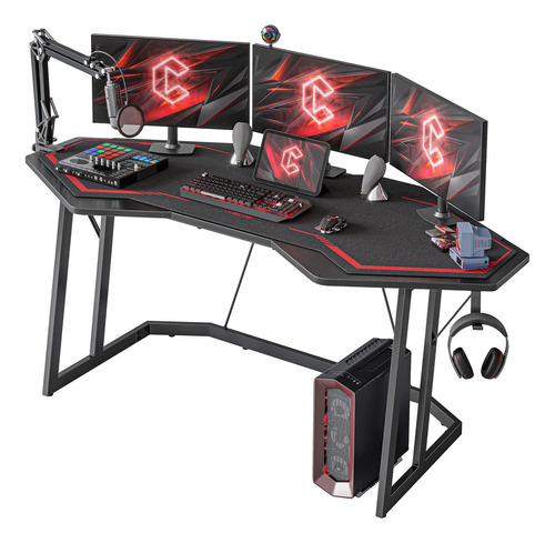 Cubicubi Battleship Gaming Desk 63 Inch Gamer Workstation, .