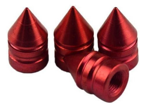 4 X 4 Piezas De Aluminio Rojo Neumáticos Stem Cap