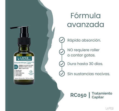 Sérum Anticaída Cabello Barba Cejas Minoxidil 5% Retinol 0.05% Lafer Rc050
