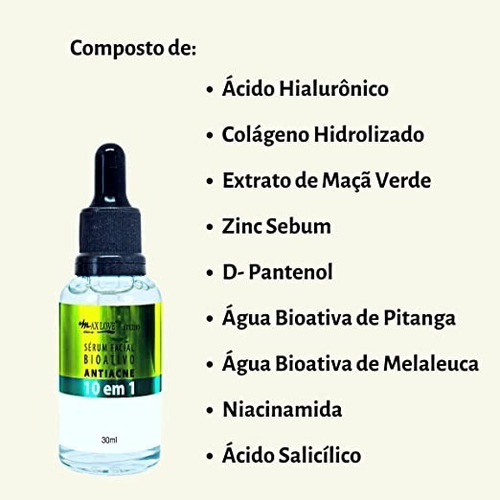 Serum Facial Anti Acné , Acido Hialuronico,colageno Max Love