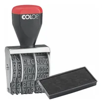 Comprar Sellos Fechadores Manual Colop 25x4mm Y Cojín Para Sellos Color de la tinta Negro Color del exterior Metalico