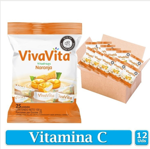 Pastillas Dulces Vitamina C Vivavita Vitadrops X 12 Uds