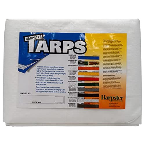 Heavy Duty White Tarp 6 Oz., 7'x20' (lona Blanca Resist...