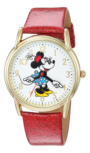 Reloj De Pulsera Minnie Mouse Para Adultos Rojo Clásico.