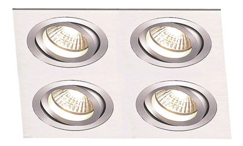 Luminaria Spot Embutir Aluminio Quadruplo Minidicroica Gu10