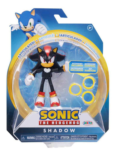 Boneco Articulado Shadow De 9cm Com Acessório - Sonic