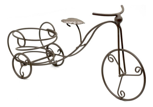 Matera Bicicleta 35cmsoporte Metal Maceta Decoracion Jardin Color Cafe / 3043171