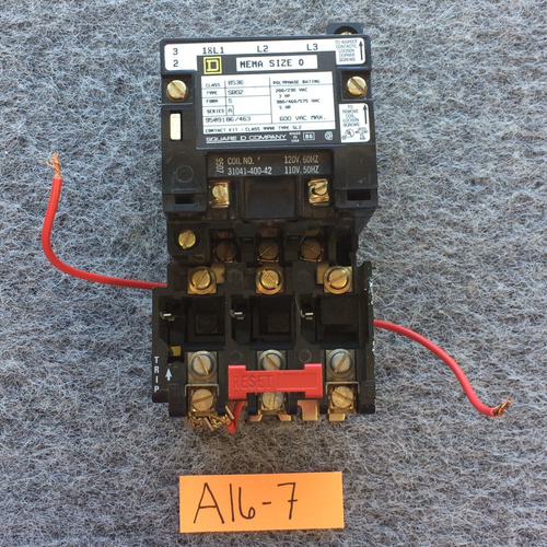 Square D Nema Size 0 Sb0-2 P41 Form Series A Class 8536  Yyk