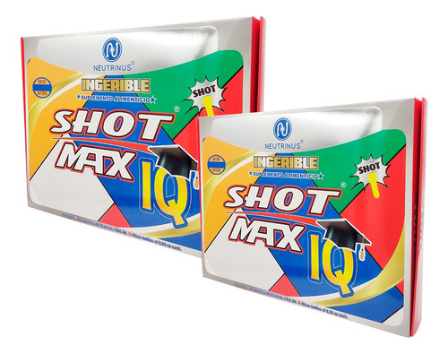 Kit 2 Suplemento Alimenticio Ingerible Shot Max Iq Mente Sabor Sin Sabor