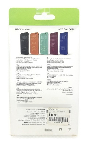 Case Funda Smart Htc Dot View Para Htc One M8 Dark Gray