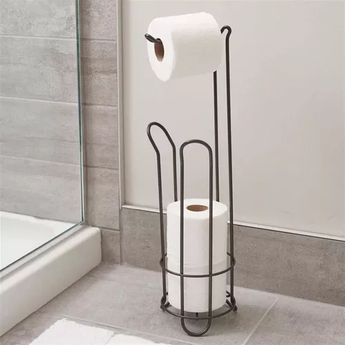 LDR Industries Soporte de papel higiénico y revistero, organizador de  almacenamiento de baño, diseño de pedestal rectangular, soporte para  pañuelos de