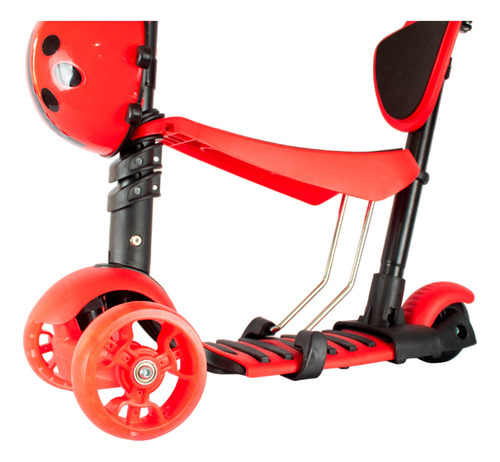 Scooter Infantil Modelo Catarina De 5 Posiciones Y Luz Led Color Rojo