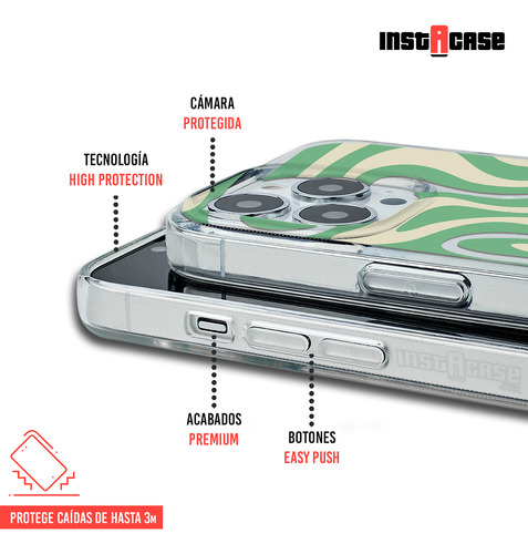Funda Para iPhone Para Mujer Curvas Verde Con Tu Nombre
