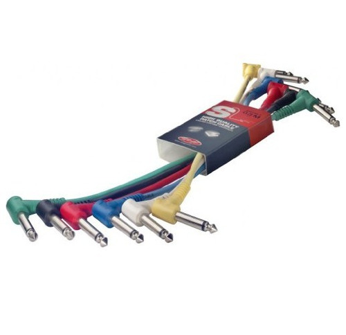 Pack X 6 Cable Interpedal Plug Angular 30 Cm Stagg Spc030le.