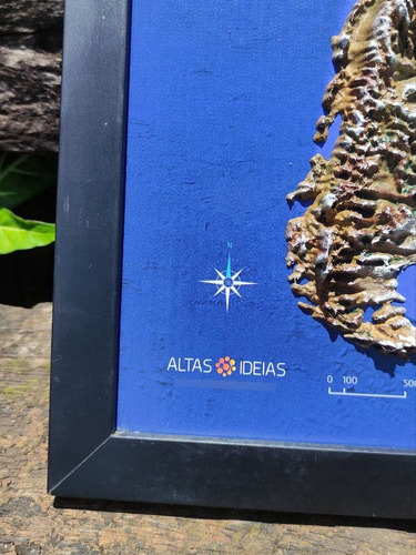 Quadro América Do Sul - Mapa 3d Colorido Com Relevo Realista