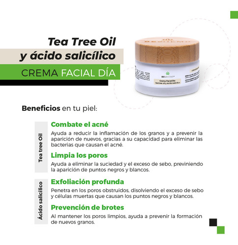 Crema Facial De Dia Tree Tea Oil Y Ácido Salicílico, Spf15 Tipo De Piel Todo Tipo De Piel