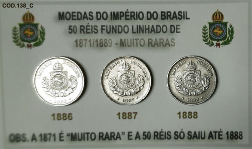 Moedas Do Imp.do Brasil Série Fundo Linhado 50 Réis-cod.138c