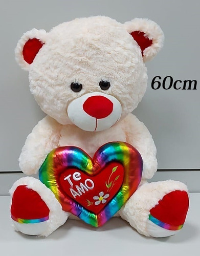 Urso Pelúcia 60 Cm Presente C/ Coração Romântico Namorada