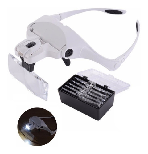 Lupa De Cabeza Con Luz Led + 5 Lentes