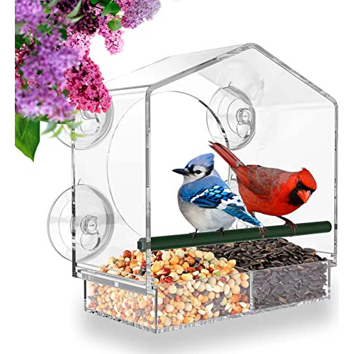 Window Bird Feeder For Outside With Strong Suction Cups...