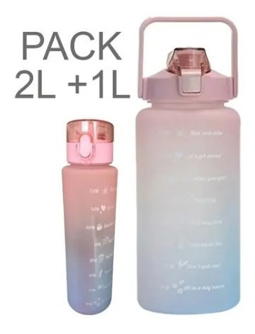 Pack2 Botellas Agua Motivacional 2l/900ml. Ofertas Claras