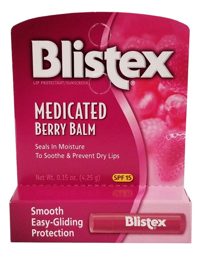 Blistex Bálsamo Labial Medicado, Spf 15, Bayas, Tubos De 0.