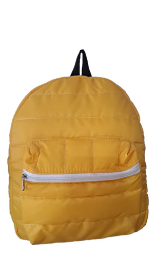 Mochila Inflada Puffer Amarilla Opaca  Acolchada Grande