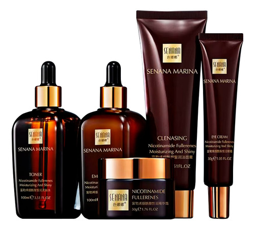 Set Cuidado Facial Senana Con Niacinamida Hidratante Aclarante Y Antimanchas Control De Grasa Y Acné Incluye Serum Crema Hidratante Emulsión Tónico Y Espuma Limpiadora