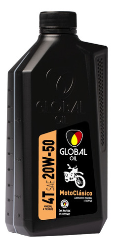 Aceite Global Oil Clasico Moto 4 Tiempos Mineral Sl 20w-50