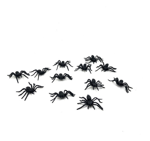 Araña De Plástico 5,5cm X 6 Un - Halloween - Universo Mágico