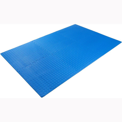 4 Laminas Alfombra Piso Goma 62cm×62cm Eva 10mm Tatami Azul