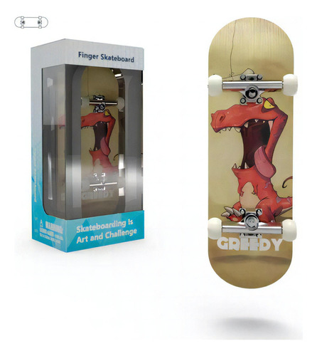 Fingerboard Skate De Dedo Profissional Completo Dinosaur