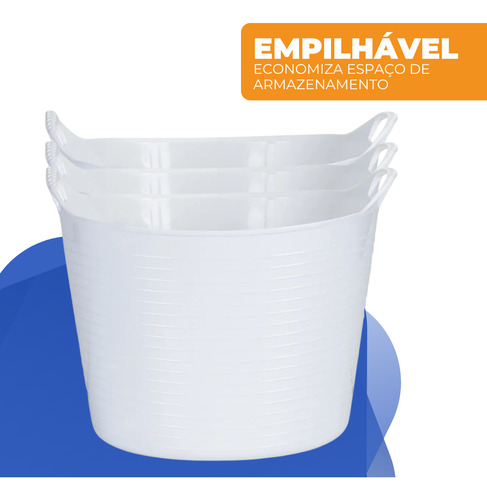 Cesto Multiuso Flexível C/ Alças 42l Lavanderia Roupas Sujas