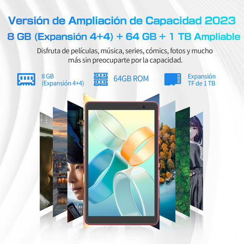 Tableta Pritom 8'' Android 13 Octacore Rosa 8gb Ram 64gb Rom