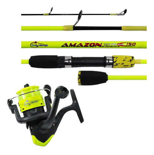 Kit Pesca Sahara Amazon Molinete + Vara 1,50m 8-12 Lbs