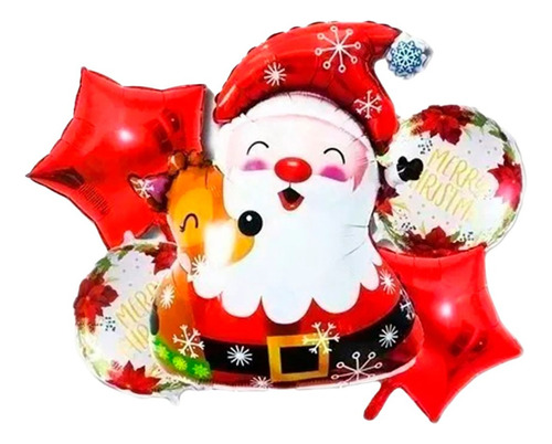 Globo Decoración Navidad Santa Claus Bouquet 5u. Globo 60cm