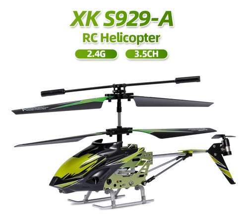 Wltoys Xk S929-a Rc Helicóptero Aleación Cuerpo 2.4g 3.5ch W